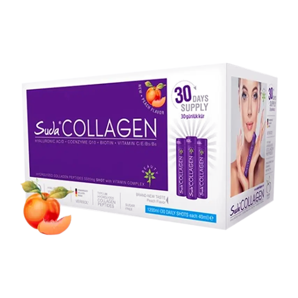 Suda Collagen Şeftali Aromalı 30 Shot - Kolajen - Suda Collagen