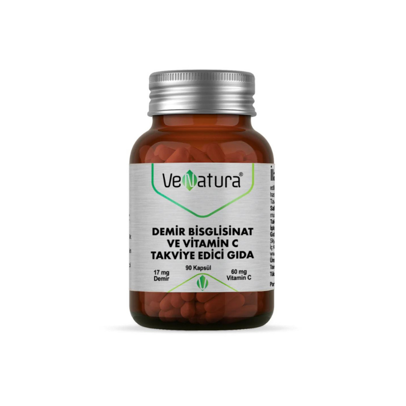 Venatura Demir Bisglisinat ve Vitamin C 90 Kapsül - Vitamin-Mineral - Venatura