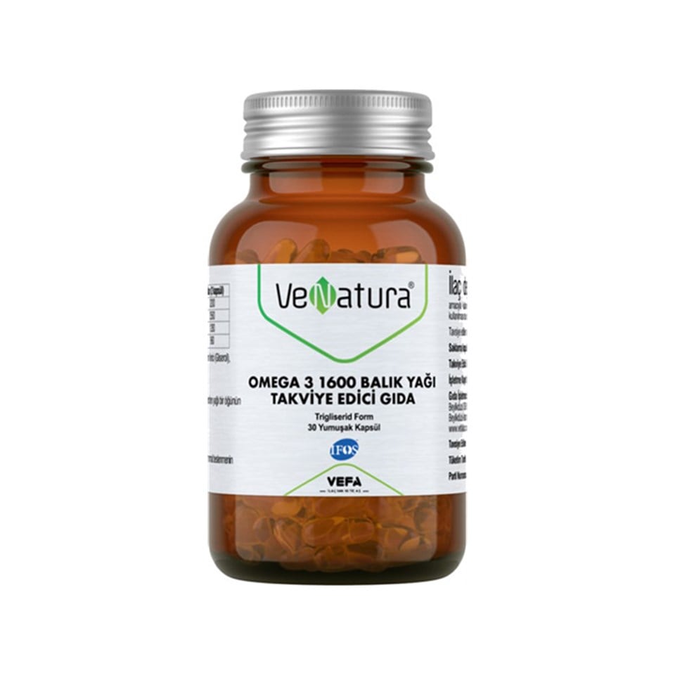 Venatura Omega 3 1600 Balık Yağı 30 Kapsül - Omega 3-Balık Yağı - Venatura