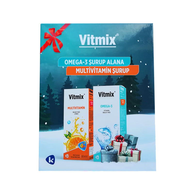Vitmix Omega-3 Şurup 100 ml + Multivitamin Şurup 100 ml - Omega 3-Balık Yağı - Vitmix