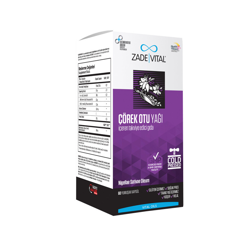 Zade Vital Çörek Otu Yağı İçeren Takviye Edici Gıda 60 Kapsül - Vitamin-Mineral - Zade Vital