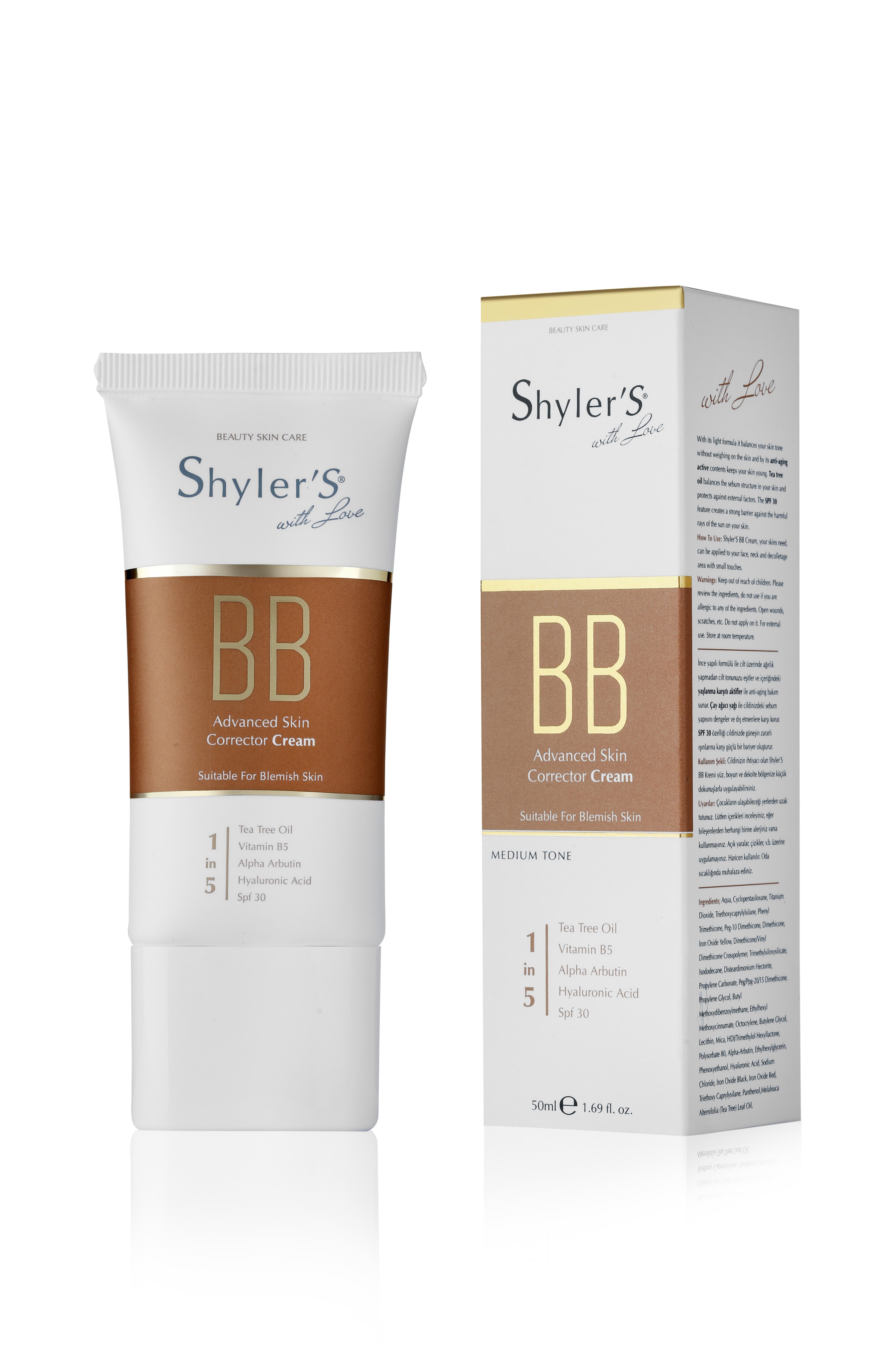 Shyler'S BB Krem Leke Ve Akne Önleyici Spf 30 50 ML Medium Tone