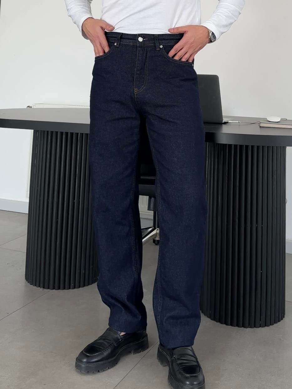 KOYU MAVİ YÜKSEK BEL REGULAR FİT PREMİUM JEAN