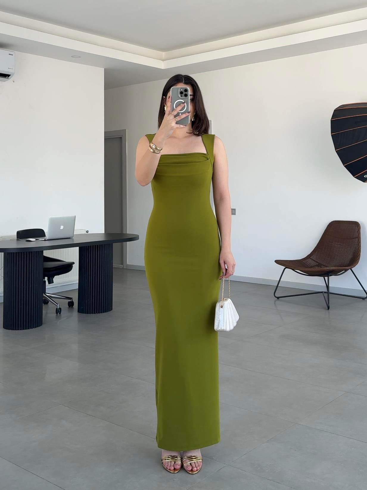 MARGE MAXİ ELBİSE- Yeşil