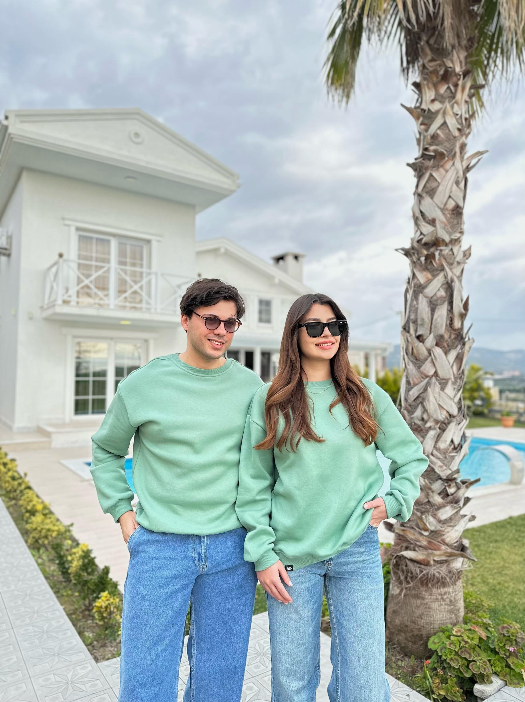 MİNT YEŞİLİ UNISEX SWEATSHIRT 