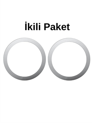 LivX Power Mıknatıslı Metal Magsafe Halka Yüzük Ring iPhone 8 ve Üstü Model ile Uyumlu 2'li Paket LVRNG