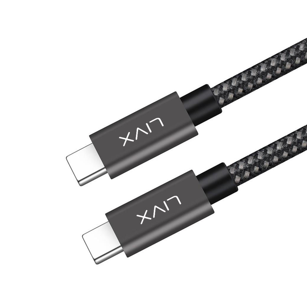 LivX Solid 100W 5A Type C to Type C PD 2.0 5 Gbps 2 Metre Hızlı Şarj ve Data Kablosu Space Gray LVA-TCT