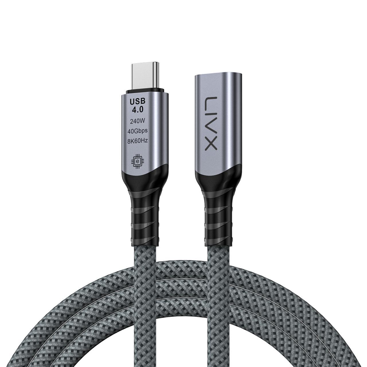 LivX Type C to Type C USB4.0 240W 40Gbps 8k60hZ Uzatma Kablosu LCU