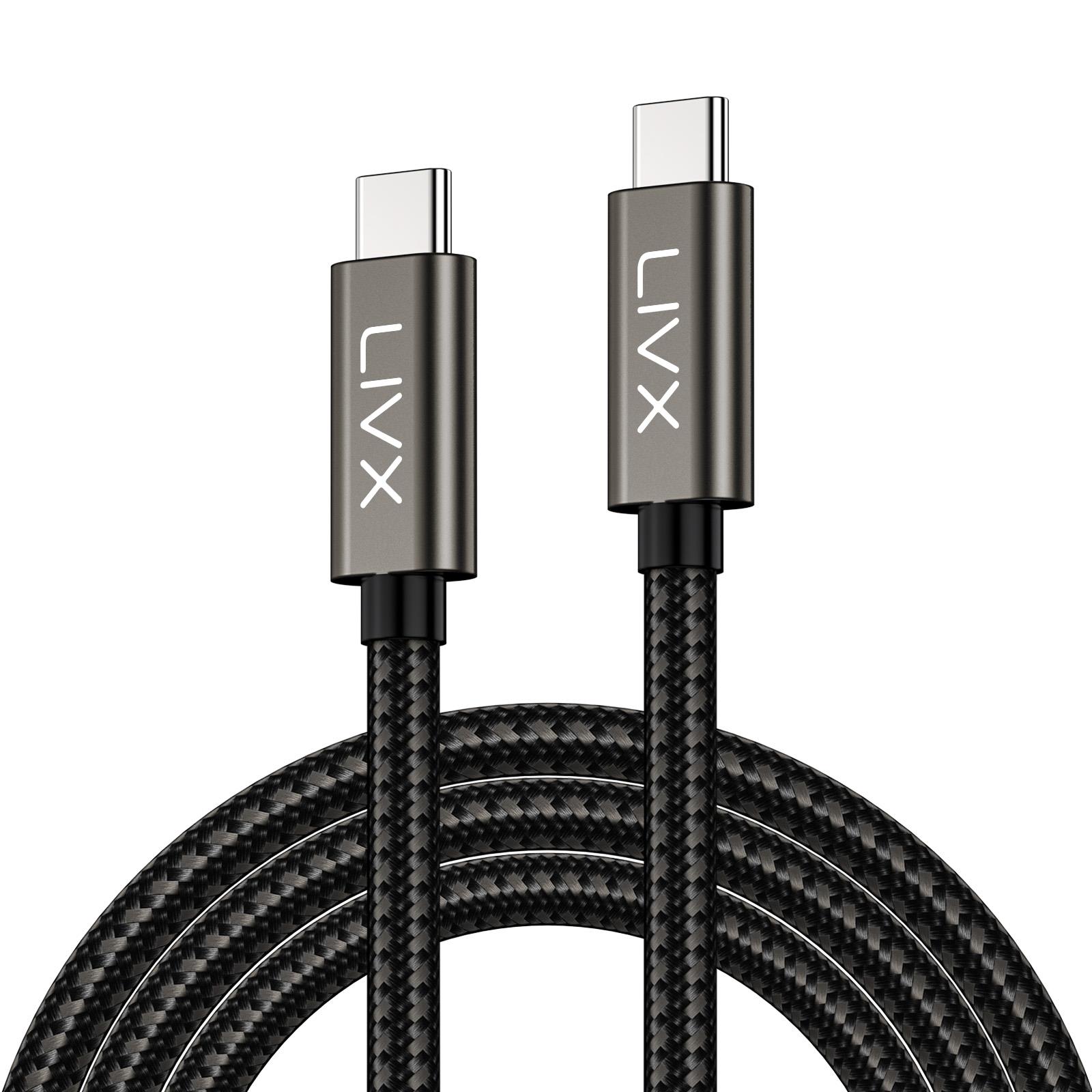 LivX ULTRA 50 CM USB C to USB C Kablo 240W PD 3.1 Hızlı Şarj, 20Gbps Veri Transferi, 4K@60Hz Görüntü Aktarımı, USB 3.2 Gen2 Type-C Kablo ULT-50