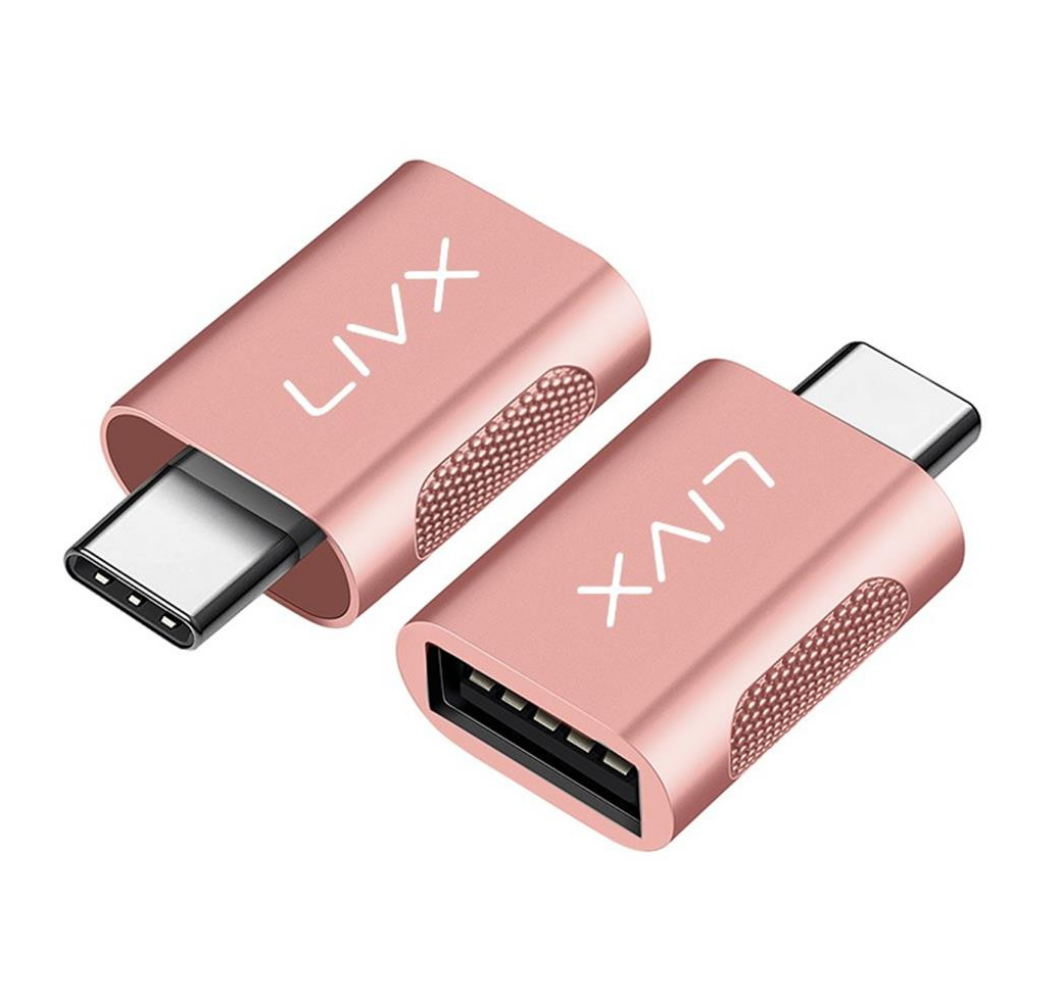 Livx USB 3.0 To Type-C Çevirici Dönüştürücü OTG Adaptör Rose Gold OTGRG İKİLİ PAKET