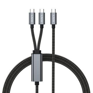 LivX 100W Çift Uçlu Type-C PD Şarj ve Veri Kablosu – E-Mark Chip, 1,5 Metre, Çift Cihaz Şarj Desteği