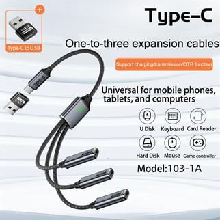 LivX 3'lü Type-C Çoklayıcı Hızlı Şarj ve 480 Mbps Veri Aktarımı 3CC