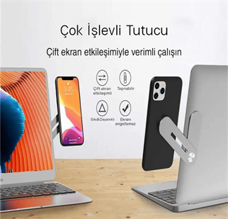 LivX Ability Metal Ayarlanabilir Laptop Ve Monitör Yanı Mıknatıslı Telefon Tutucu 3M Yapışkanlı LYT