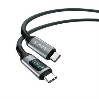 LivX Thunderbolt 4 Type C to Type C 240W Hızlı Şarj 8K@60Hz Görüntü Aktarımı 40Gbps Veri Transferi PD3.1 Dijital Göstergeli 1,5 Metre Örgülü Kablo ARD-01