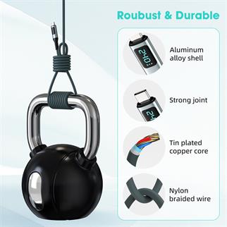 LivX Thunderbolt 4 Type C to Type C 240W Hızlı Şarj 8K@60Hz Görüntü Aktarımı 40Gbps Veri Transferi PD3.1 Dijital Göstergeli 1,5 Metre Örgülü Kablo ARD-01