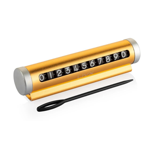 LivX Alüminyum Kasa Çevirmeli Araç Içi Park Telefon Numaratörü Park Numarası Parkmatik Gold Onbnl