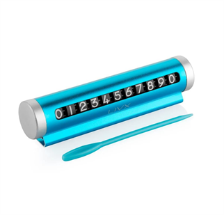 LivX Alüminyum Kasa Çevirmeli Araç Içi Park Telefon Numaratörü Park Numarası Parkmatik Mavi Onbnl