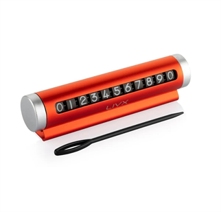 LivX Alüminyum Kasa Çevirmeli Araç Içi Park Telefon Numaratörü Park Numarası Parkmatik Kırmızı Onbnl