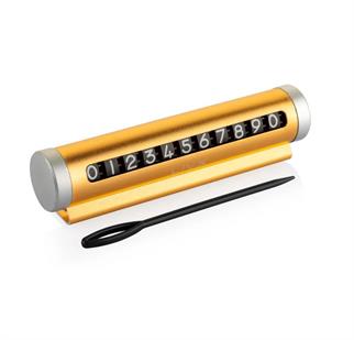 LivX Alüminyum Kasa Çevirmeli Araç Içi Park Telefon Numaratörü Park Numarası Parkmatik Gold Onbnl