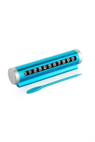 LivX Alüminyum Kasa Çevirmeli Araç Içi Park Telefon Numaratörü Park Numarası Parkmatik Mavi Onbnl