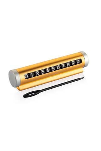 LivX Alüminyum Kasa Çevirmeli Araç Içi Park Telefon Numaratörü Park Numarası Parkmatik Gold Onbnl