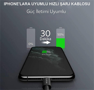 LivX Horizontal 20w Type C To Lightning 3 Metre Iphone Ipad Uyumlu Hızlı Şarj Ve Data Kablosu IPBLT-03
