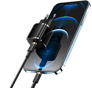 LivX Rapid 20W USB-C Mini PD Hızlı Şarj Cihazı Güç Adaptörü ve 1 metre Iphone şarj kablosu