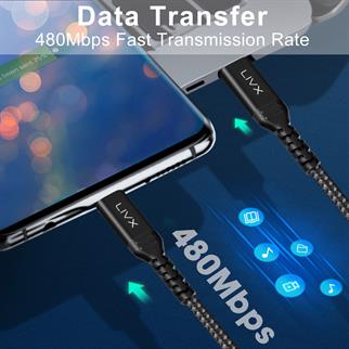 LivX Safe 27W Type C to Lightning 2 Metre Örgülü iPhone Hızlı Şarj Kablosu YLT-02