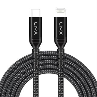 LivX Safe 27W Type C to Lightning 2 Metre Örgülü iPhone Hızlı Şarj Kablosu YLT-02