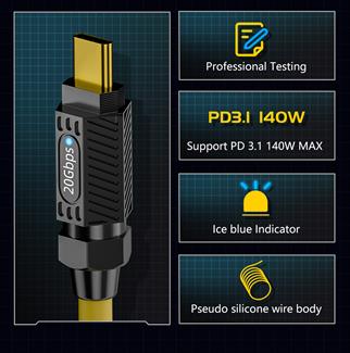 LivX Screw Type C to Type C 140W Hızlı Şarj 8K@60Hz Görüntü Aktarımı PD3.1 20Gbps Veri Transferi 2 Metre Kablo SCR-01