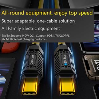 LivX Screw Type C to Type C 140W Hızlı Şarj 8K@60Hz Görüntü Aktarımı PD3.1 20Gbps Veri Transferi 2 Metre Kablo SCR-01