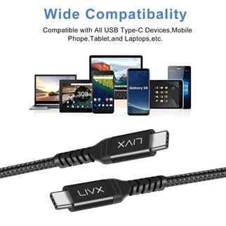 LivX Special 100W Type C to Type C 2 metre Örgülü Hızlı Şarj Kablosu YCT-02