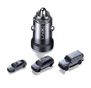 LivX Transparent 45W PD/QC Mini Araç şarj Cihazı ve 3 metre Hızlı Şarj Ve Data Kablosu