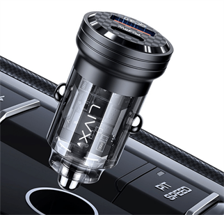 LivX Transparent 45W PD/QC Type C ve USB Çıkış Ultra Hızlı Mini Araç şarj Cihaz L35