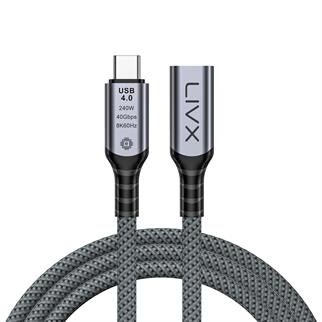 LivX Type C to Type C USB4.0 240W 40Gbps 8k60hZ Uzatma Kablosu 1 Metre LCU