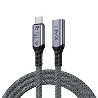 LivX Type C to Type C USB4.0 240W 40Gbps 8k60hZ Uzatma Kablosu 1 Metre LCU