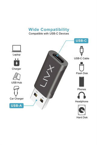LivX Type C To Usb 3.0 Çevirici Dönüştürücü Otg Adaptör Ikili Paket OTGCF-2
