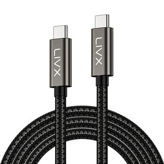 LivX ULTRA 50 CM USB C to USB C Kablo 240W PD 3.1 Hızlı Şarj, 20Gbps Veri Transferi, 4K@60Hz Görüntü Aktarımı, USB 3.2 Gen2 Type-C Kablo ULT-50