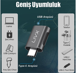 LivX USB3.0 To Type C Çevirici Dönüştürücü OTG Adaptör OTGCM