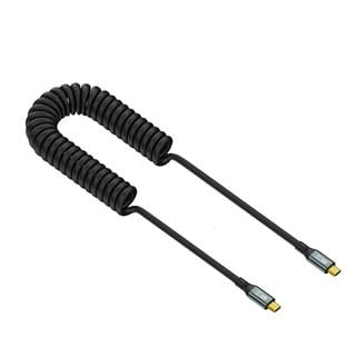 LivX USB-C to USB-C Spiral Kablo, 100W PD3.1 Hızlı Şarj, 20Gbps USB 3.2 Veri Transferi, Kısa Hali 40 CM Uzun Hali 120 CM SPR