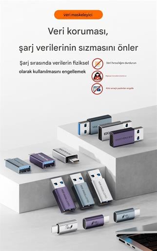 LivX USB to Type-C Data Blocker ve Hızlı Şarj OTGBU