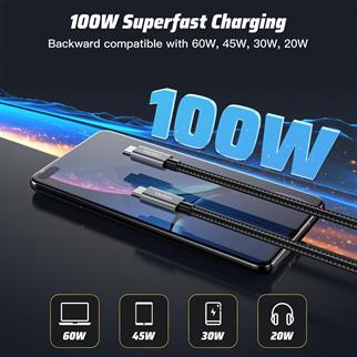 Vention Type-C to Type-C 100W 10Gbps Veri Aktarımı ve Hızlı Şarj Kablosu VCT-01