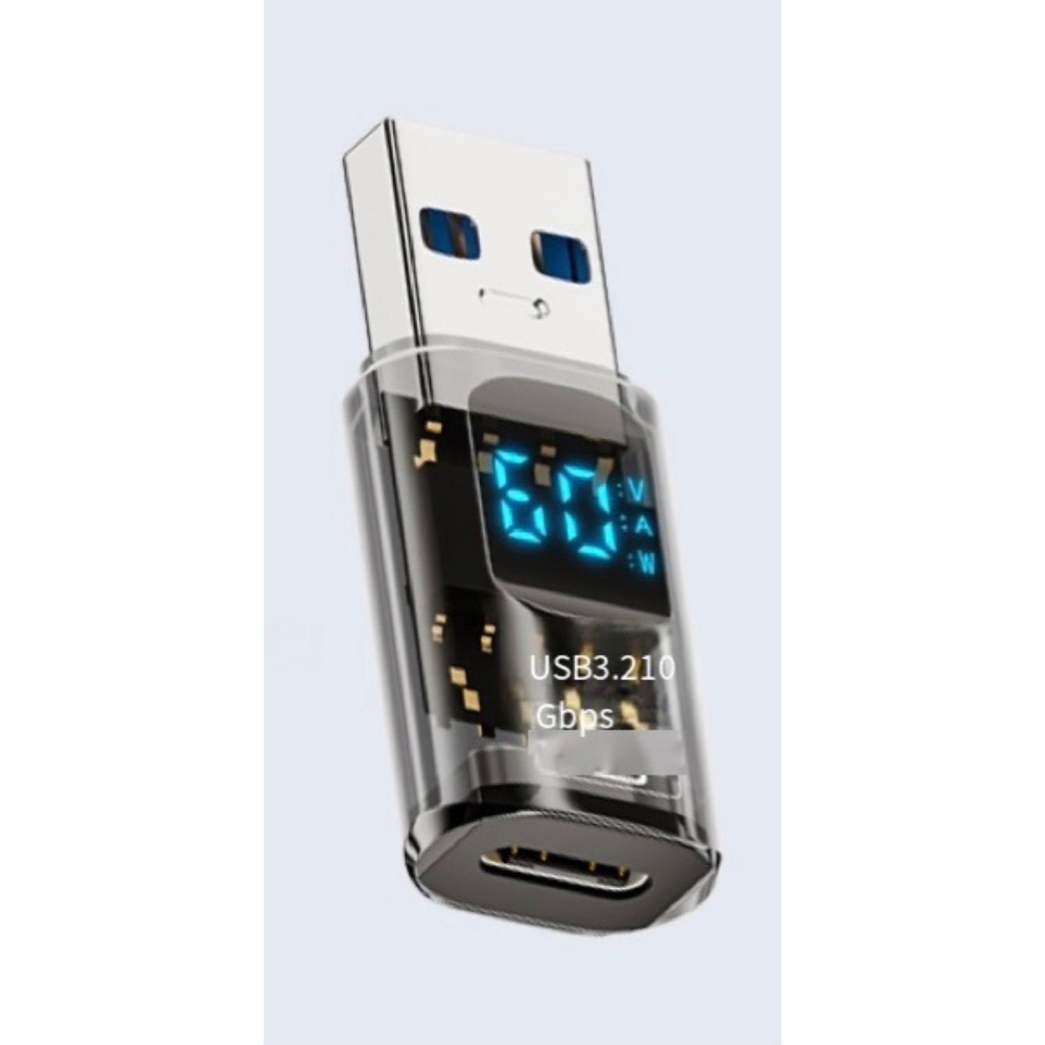 LivX Revolution USB 3.2  to Type C Dönüştürücü 60W Hızlı Şarj 10Gbps Veri Transferi Dijital Ekran OTGGF
