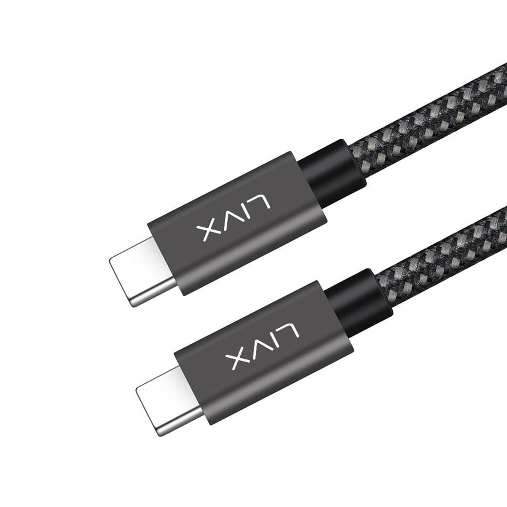 LivX Solid 100W 5A Type C to Type C PD 2.0 5 Gbps 2 Metre Hızlı Şarj ve Data Kablosu Space Gray LVA-TCT