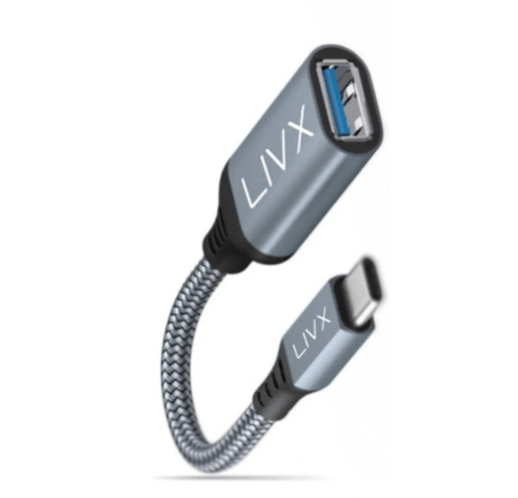 LivX Usb 3.0 To Type-c Çevirici Dönüştürücü 60w 15 Cm Kablolu Otg Adaptör Gri Ottca