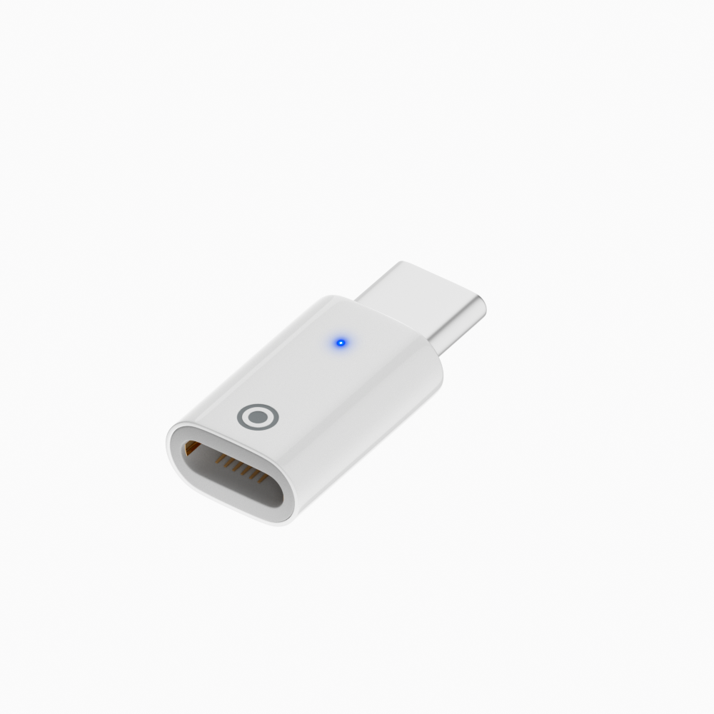 LivX USB-C'den Lightning'e Adaptör, Apple Pencil (1. Nesil) için Şarj Dönüştürücü - Mavi LED Göstergeli, Kompakt ve Taşınabilir, Type-C Cihazlarla Uyumlu (Beyaz) OTGP
