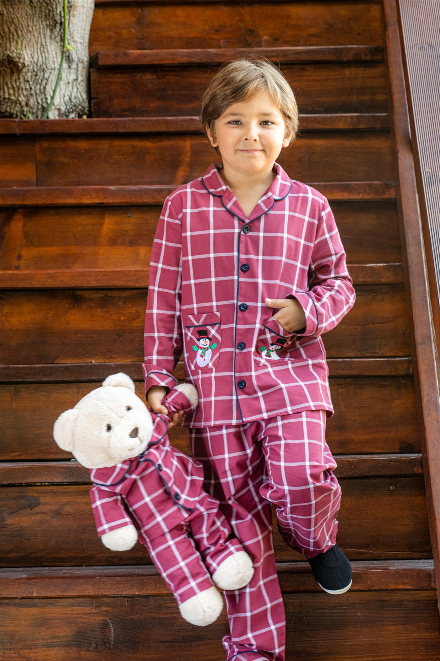 Snowman Magic Pyjama Set with Matching Teddy Bear I Boy I Lunamia