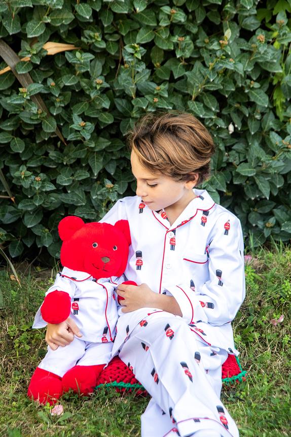 Luna Bianco Pyjama Set with Matching Teddy Bear