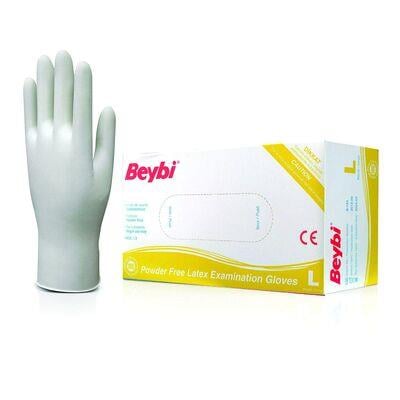 BeybiBeybi Pudrasız Latex Muayene Eldiveni L 100lü