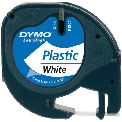 DymoDymo LetraTag Plastik Şerit Beyaz Etiket 12mmx4m